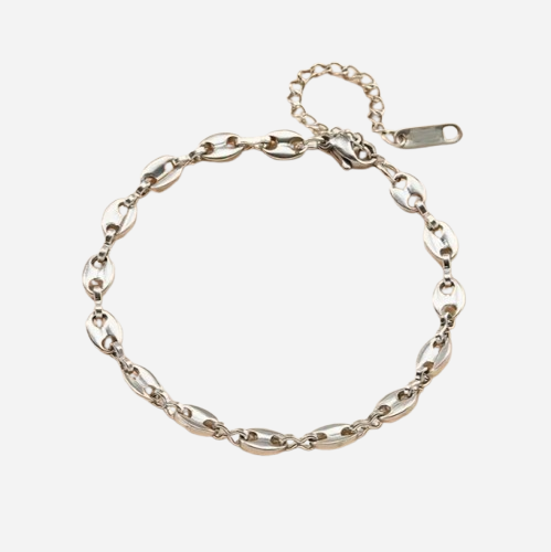 Coffee Bean Bracelet (Silver)