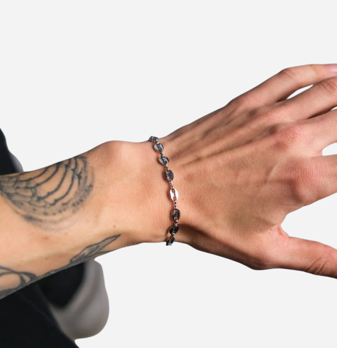 Coffee Bean Bracelet (Silver)