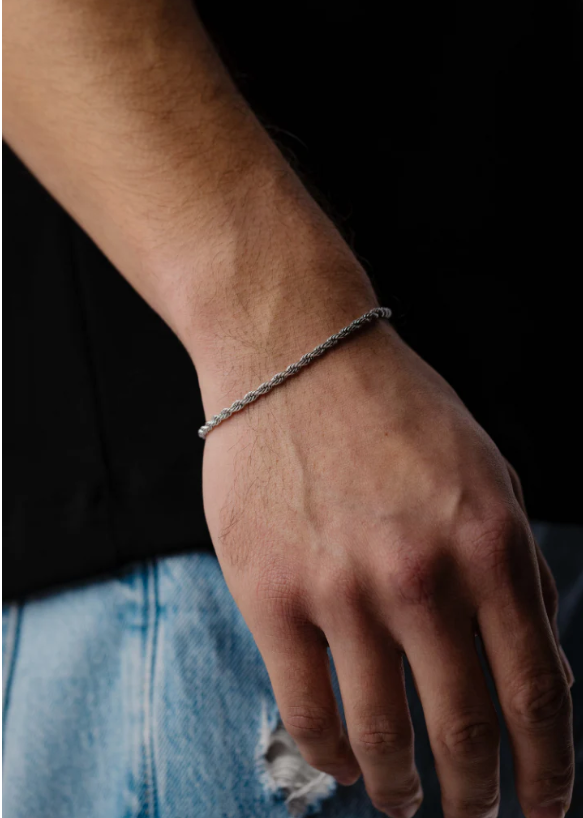 Rope Bracelet 3mm (Silver)